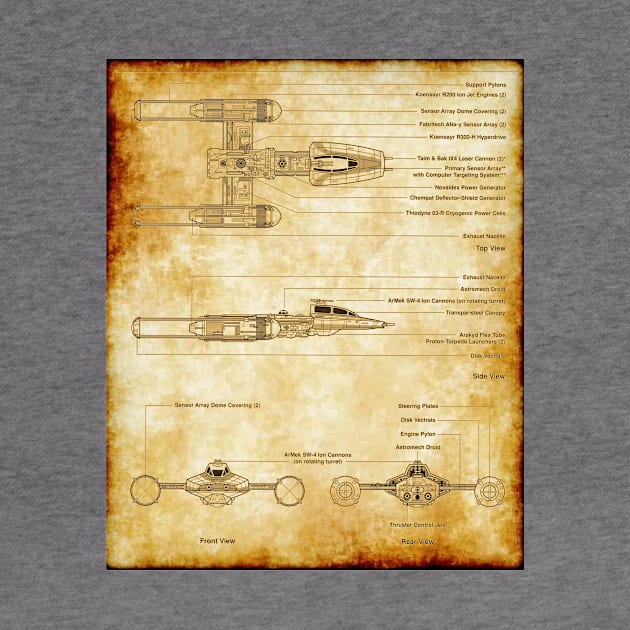 Rebel Fighter-Bomber Parchment Blueprint by Starbase79